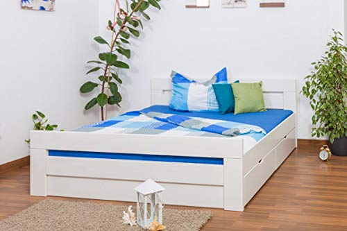 Steiner Shopping GmbH Doppelbett/Funktionsbett Easy Premium Line K6 inkl. 2 Schubladen und 1 Abdeckblende 180 x 200 cm Buche Vollholz massiv weiß lackiert – Bild 7