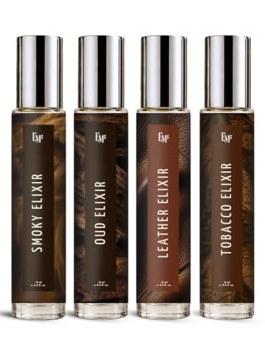 EM5 Men's Elixir Perfume Gift Set | Smoky Oud Leather | Long Lasting | 4 x 15ml