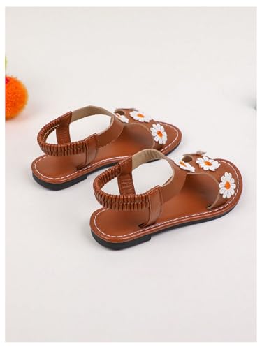 Verdusa Girl's Summer Flower Sandals Open Toe Flat Leather Beach Sandals4