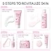 Sakura Skincare Kit for Teenage Girls Women, 5Pcs Skin Care Travel Present Set with Cleanser, Toner, Serum, Eye Cream, Face Cream