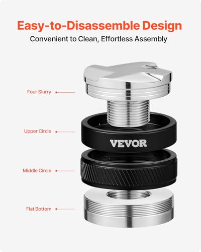 Image of VEVOR Coffee Distributor 58mm, 2-in-1 Adjustable Espresso Distributor with Fan-Shaped Base, Coffee Distributor 304 Stainless Steel with Easy-to-Disassemble Design