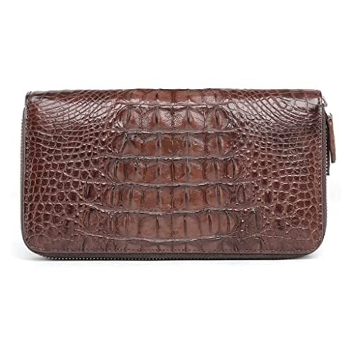 Wallet Women's Leather Wallet Unisex Large Capacity Business Card Card Holder Long Style Coin Purses Zipper Handbag Tear-Resistant,Brown,12x22cm2