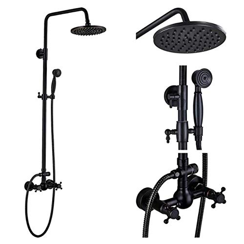 Ensemble de robinets de douche à effet pluie avec mitigeur noir mat