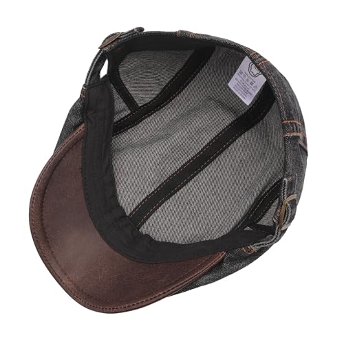 Image of ZLYC Men Cotton Flat Cap Summer Scally Ivy Gatsby Newsboy Beret Driver Cabbie Hunting Hat