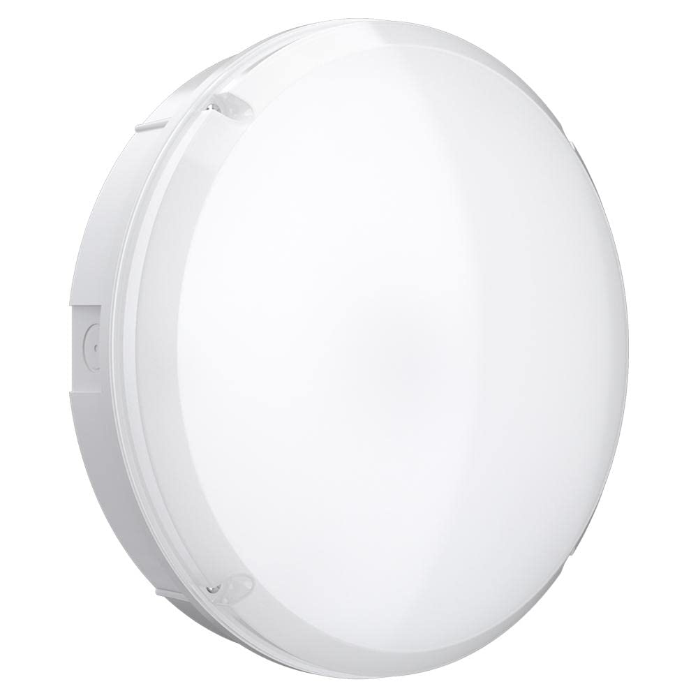 LightHub 18W LED 3hr Emergency Maintained/Non Maintained Flush Wall Ceiling Round Dome Bulkhead Light Fitting for Indoor, Outdoor, Commercial, Office, Hallway, Corridor, Utility, Porch - White CCT