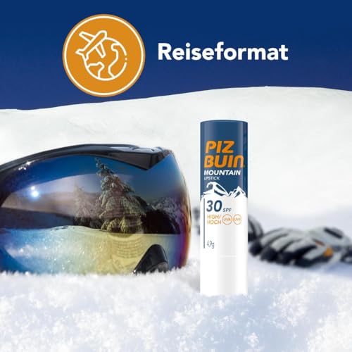 Piz Buin Mountain Lipstick, Lippenpflegestift für Wintersportler, Sonnenschutz für die Lippen, LSF 30 | 4.9 g (2er Pack)