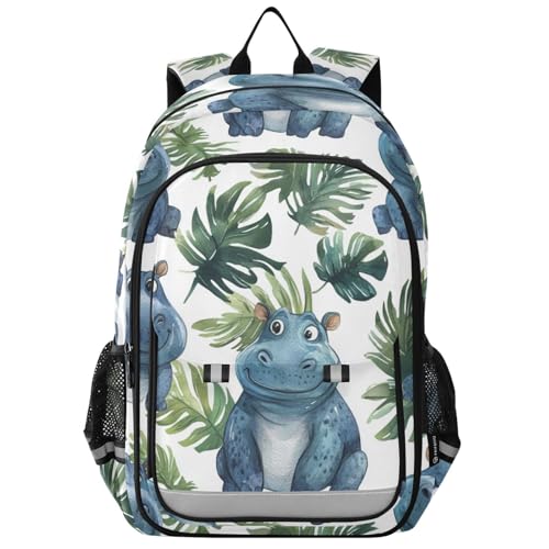 Sac à dos ordinateur enfants pour les sorties scolaires et excursions nature hippopotame
