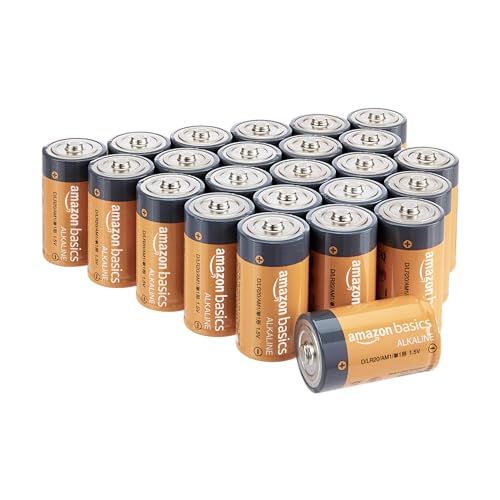 Amazon Basics 24-Pack D Cell Alkaline All-Purpose Batteries, 1.5 Volt, 5-Year...