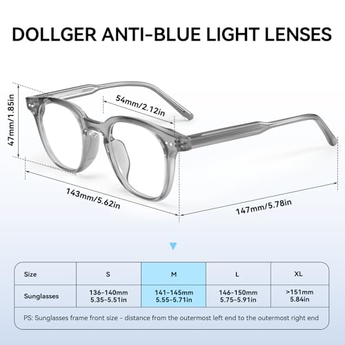 Image of Dollger Square Blue Light Blocking Glasses Women Men Computer Eyeglasses Fashion Light Weight TR90 Blue Light Glasses
