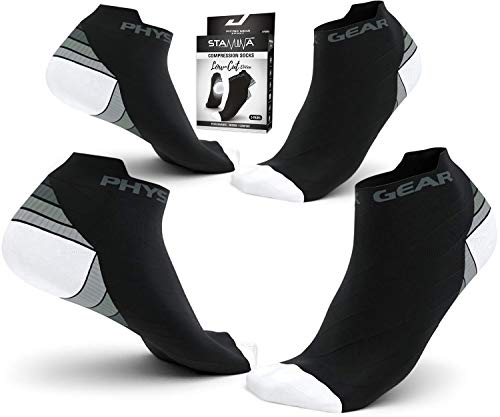 Physix Gear Short Compression Socks for Men & Women - Best Low Compression Socks Women & Men Ankle Socks with Arch Support2