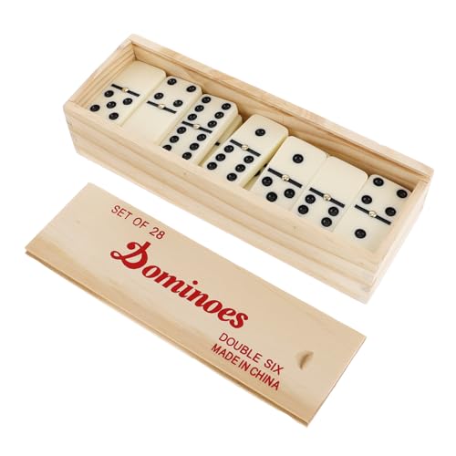 TOYANDONA 1 Juego Material didáctico para Juegos de Mesa Juguete Educativo Dominoes de Madera para Dominoes Multicolores de Madera Titular de dominó Mesa de dominó bandejas de dominó