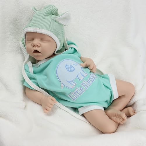URMLHNRZ 18 Zoll realistisches Reborn-Baby-Mädchen, Ganzkörper-Silikon, unbemalt, schlafendes Neugeborenen-Puppe, Frühchen, Säugling für Künstler, Sammler und Kinder ab 3 Jahren – Bild 7
