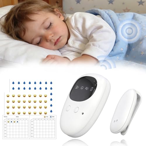 Wireless Bedwetting Alarm for Kids - Separate Design Enuresis Pee Alarm with Vibration & Sound Alert, USB C Rechargeable Bed wetting Alarm & Moisture Detector Back Clip for Boys Girls Toddlers Seniors