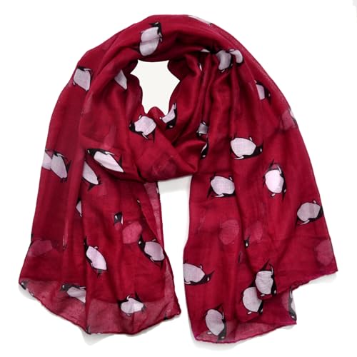 Scarf for Women Cute Penguin Animal Print Lightweight Scarves Shawl Wrap for Spring/Summer Winter
