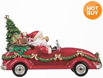 Amazon.co.jp: クリスマス 置き物 車サンタトナカイクラシックカー赤
