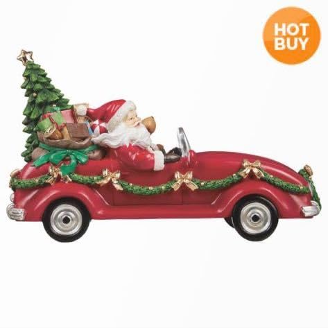 Amazon.co.jp: クリスマス 置き物 車サンタトナカイクラシックカー赤