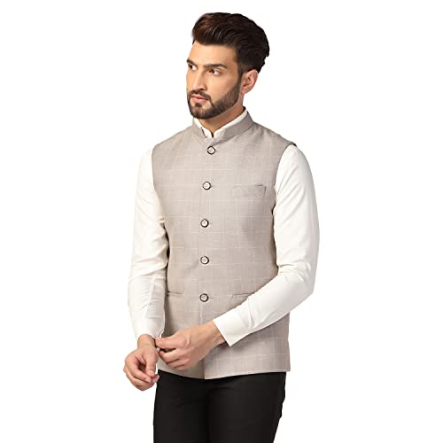 Image of TAHVO Men's Cotton Blend Nehru Jacket