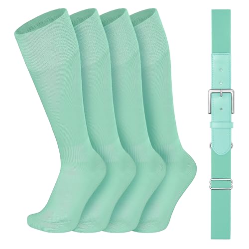 Image of VONMELLI Youth Baseball Belt and Socks Combo, Elastic Softball Belts and Socks for Boys and Adult (2 Pairs of Socks & 1 Belt)