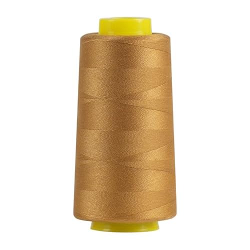1500 Yards Denim Thread for Jeans, 20s/2 Polyester Thread, Sewing Threads for Sewing Machine, ThickThread for Canvas, Aprons, Denim, Leather, Shoes Bag-Gold Gold 20S/2