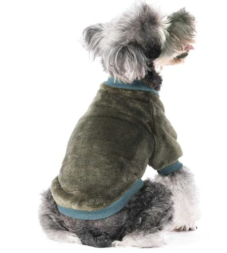 Image of FabriCastle Small Dog Sweaters, 3-Pack Dog & Cat Clothes, Ultra Soft and Warm Pet Jackets for Small Dogs Boy & Girl, Winter Pet Apparel Costumes, Puppy Outfits (Camel,Khaki,Olive, Large)