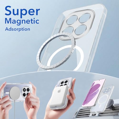 Image of Jkobi Lifetime Anti-Yellow MagSafe Compatible Clear Back Cover Case for Redmi Note 14 Pro (Sleek Hard Crystal | Shockproof and Camera Protection)