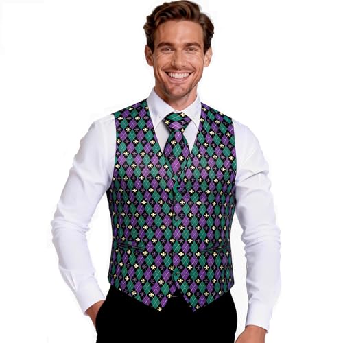 Image of Barry.Wang Men's Suit Vest Formal /Leisure Paisley Jacquard Silk Tie Pocket Square Waistcoat Set Wedding 5PCS