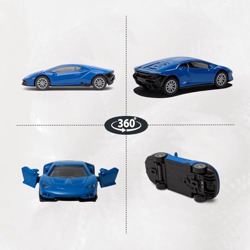 Image of Lamborghini Diecast Metal Toy Car For kids , Blue, 1:32 Scale | Opening Doors, Pull Back Action, For Kids Boys Girls