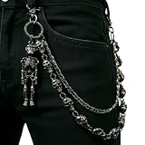 SDUPHS Skull Wallet Chain & Jean Chain – Gothic Biker Punk Metal Chain Jewelry for Men, Fashion Accessories for Wallets, Jeans, Pants & Belts (Black)