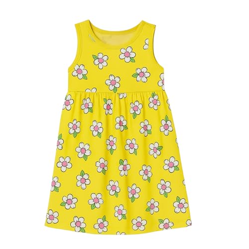 Image of EIO Girls Cotton Frock Dress Combo Pack | Multicolor Printed Knee Length Casual Dresses for Kids | Soft & Breathable Summer Wear Outfit