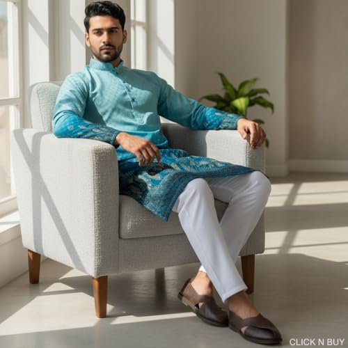 Image of Trustous Men's Traditional Kurta for Men | Ethnic Wear Kurta for Festive, Wedding & Casual Occasion | Stylish Regular Fit Kurta for Men