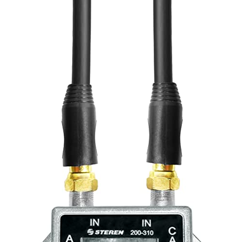 Steren Coaxial Cable Splitter - Coax A B Switch - Coax Splitter 2 Way Two Way Splitter - A B Switch - 2 Way Coaxial Cable Splitter - Coax Cable Splitter - 2 Way A/B Slide Switch - 1 Pack 200-310 #TOP7