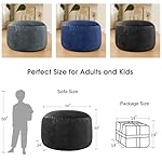 Bean Bag Chairs for Adults - Memory Foam Furniture BeanBag Chair - Kids/Teens Sofa with Soft Micro Fiber Cover - Round Fluffy Couch for Living Room Bedroom College Dorm - 3 ft, Carbon Black - Image 3