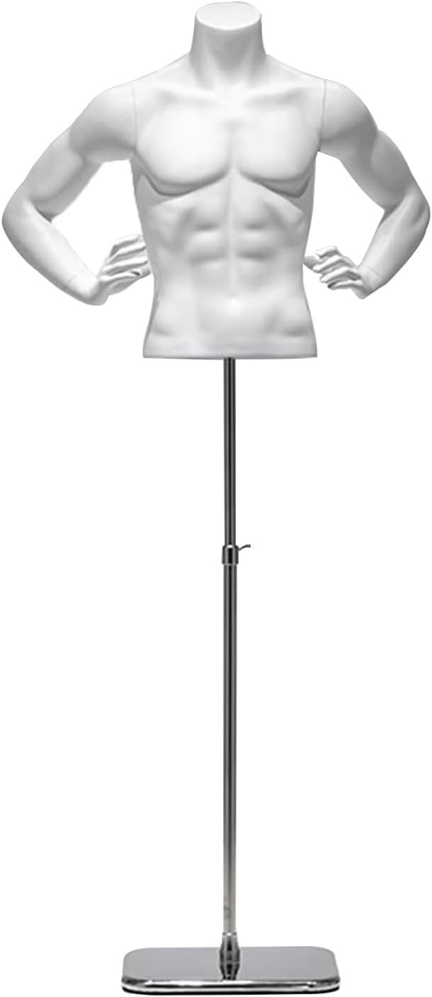 CONGRUI Muscle Exercises on Male Mannequin Torso Adjustable Height 31 59in Manikin Detachable Metal Base