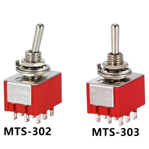MTS-302 ON-OFF interrupteur miniature DPDT 6A bouton poussoir bascule