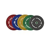 KEFL Sports Olympic Bumper Plate Colour Coded Pairs for Weight Lifting, Strength Training, Multi Gym, 5kg-25kg Pairs (10kg)