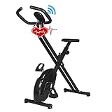 heimtrainer bike klappbar [Bequemer und verstellbarer Sitz] - Hometrainer sitz kann bis zu 150KG tragen. Die Höhe des Sitzes kann nach oben und unten eingestellt werden, und Sie können die bequemste Position für das Training einstellen. Die Sitzgröße bietet unterstützende Kraft bei langen Fahrten, ohne dass ein zusätzliches Gelkissen erforderlich ist. Ermöglicht Komfort und längere Fahrten.