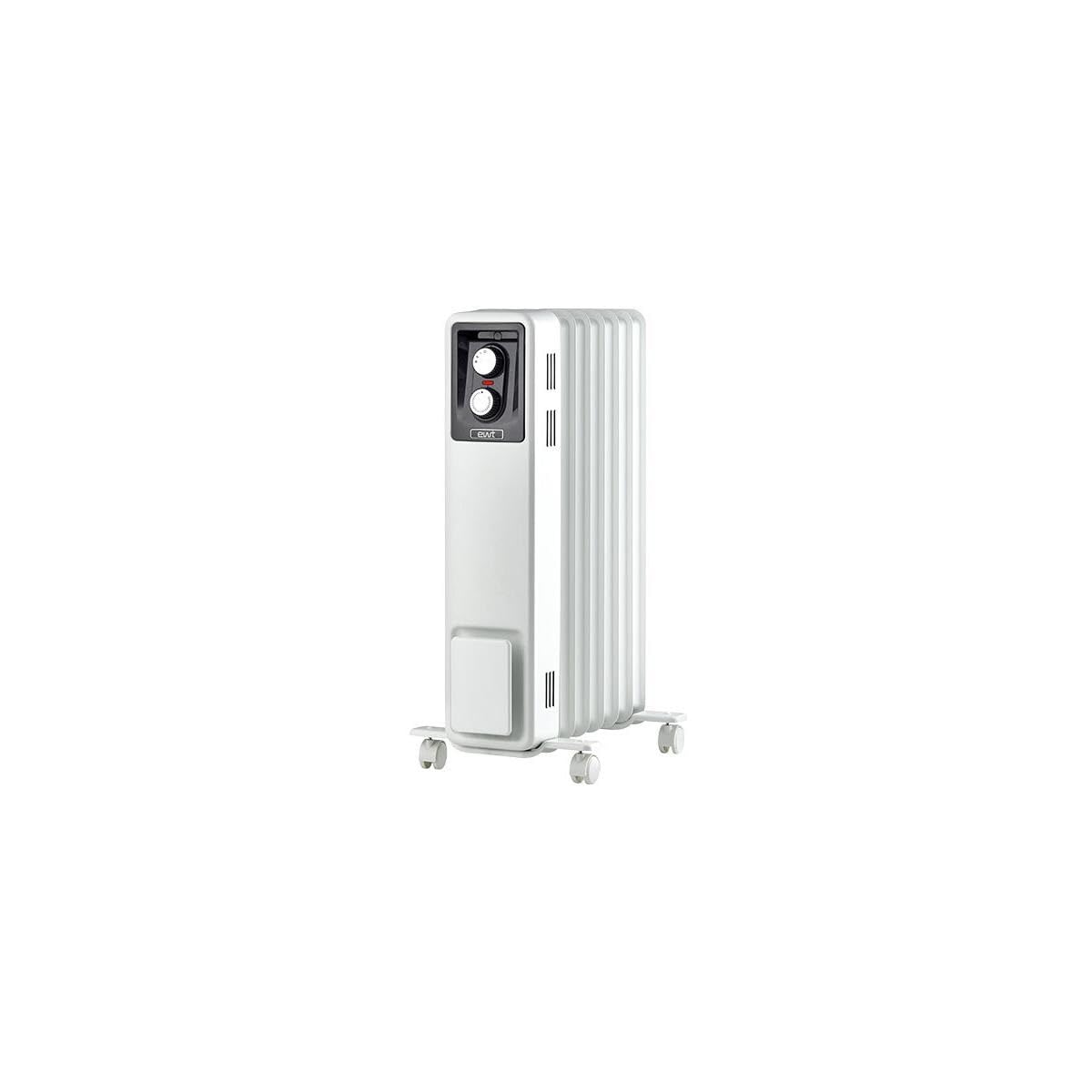 ewt Öko-Radiator NOC eco 15M, Zusatzheizung für kleine Räume, inkl. 3 Heizstufen, mobil dank Rollen & Griffmulden, Heizung mit Rippenaufbau für gleichmäßige Wärme, 1500 W, Weiß