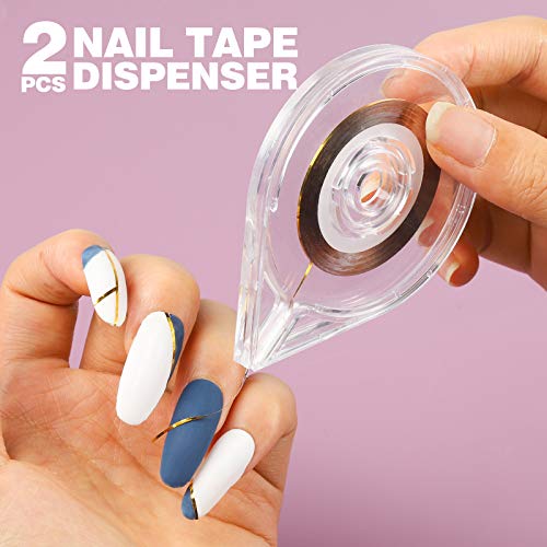 128 Rolls Nail Striping Tape Line, Fandamei 128Pcs Striping Tapes Line Adhesive Sticker + 2Pcs Nail Tape Roller Dispensers + 1Pcs Nail Art Tweezers. Nail Art Decoration Sticker Diy Nail Tip #TOP4