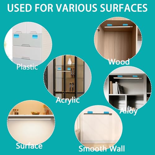 32 Stück Magnetstreifen für Schrankleuchten, Ersatz-Magnetstreifen mit selbstklebender Rückseite für Schrankleuchten, Universal-Ersatz, selbstklebende Metallplatten für magnetische Halterungen