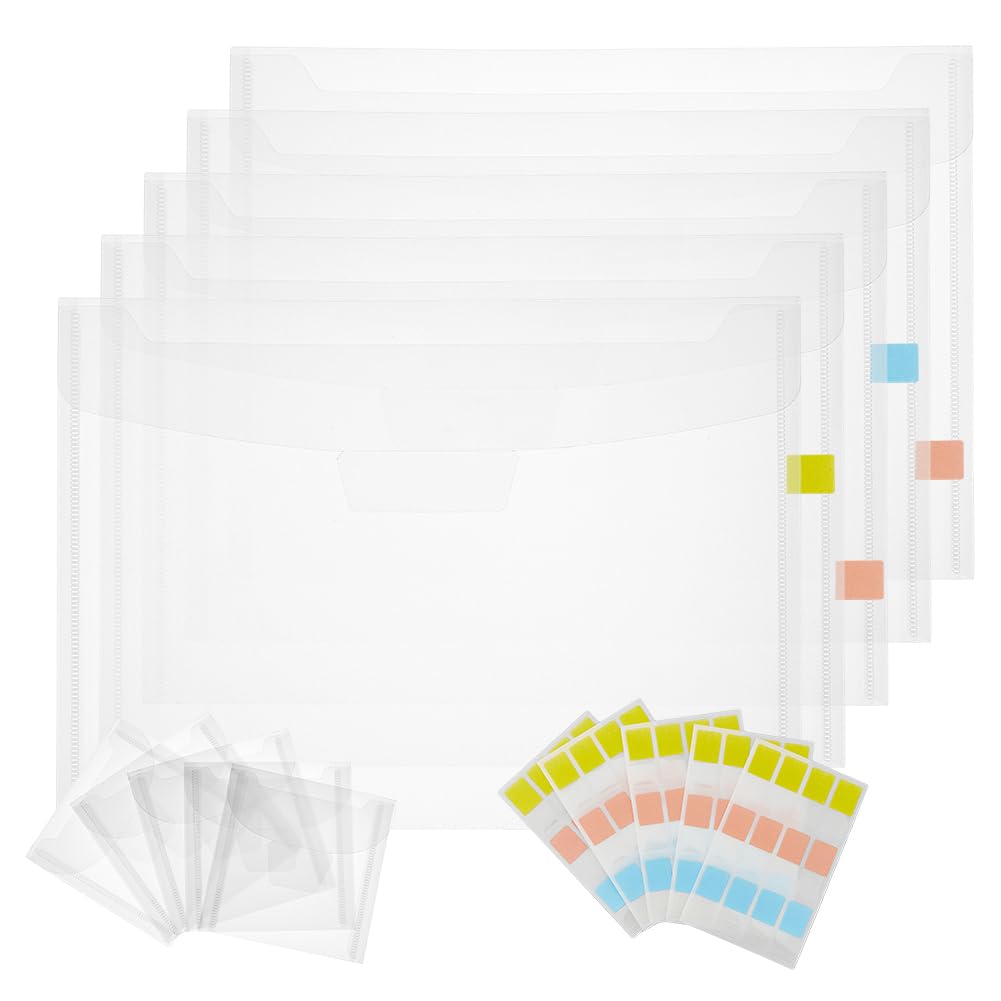 SUPERFINDINGS 2 Formato Scrapbook Organizzatore di Carta con Linguette Adesive 15 Pezzi Morandi Colore Pet Scrapbook Divisori A Linguette Porta Carta per Scrapbook con Fibbia