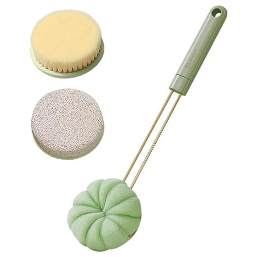3 em 1 purificador traseiro para chuveiro dupla face alça longa conjunto de bursh de chuveiro traseiro cerdas macias purificador esponja de banho esfoliação de pés banho limpeza corporal /646 (Color