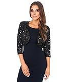 Elegante und schicke Pailetten Jacken verleihen deiner Abendgarderobe das gewisse Etwas – Unser schickes Bolero Jäckchen lässt sich zu jedem Outfit & besonders auf feierlichen Anlässen kombinieren.