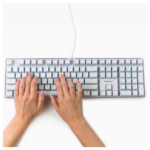 Macally - Teclado mecánico retroiluminado para Mac - USB con Cable de tamaño Completo - Compatible con Apple Mac Mini, Mac Pro, iMac, iMac Pro, MacBook Pro Air - Interruptores Marrones