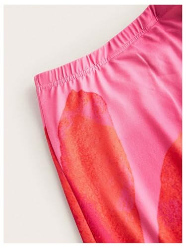 OYOANGLE Women's Floral Bodycon Maxi Skirt Elastic High Waisted Side Slit Beach Vacation Skirts4