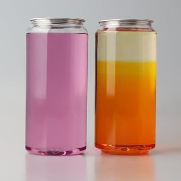PRETYZOOM 12 Pack Clear Beverage Bottles with Caps Leakproof Reusable Juice Containers for Smoothie Milk Soda Single-Serve Drinks Travel Picnic Home Storage