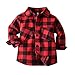 Boys and Toddlers Flannel Shirt Baby Plaid Jacket Shirt Long Sleeve Button Down Coat Infant Fall Cotton (Red, 2-3 Years)