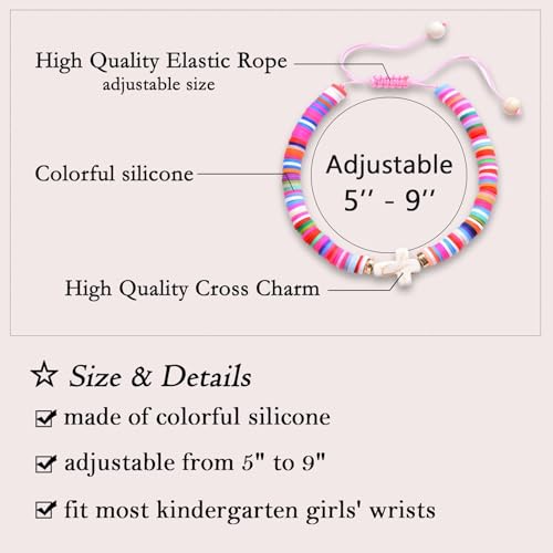 Leyung First Day of Kindergarten School Bracelet, Preschool Graduation Gifts for Girls, Back to School Graduation Cross Bracelet for Daughter Granddaughter Niece4