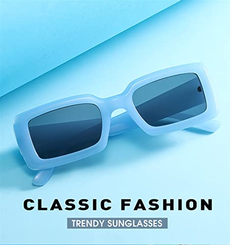 ZIUTNSAV-Rectangular Small Frame Men's and Women's Fashion Sunglasses (COLOR:A4582,ONE SIZE)3