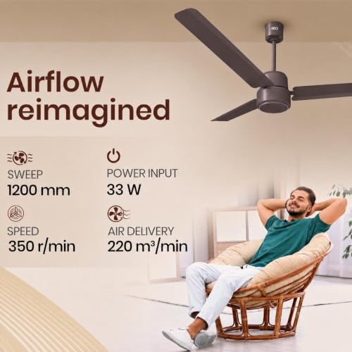 Havells REO BLDC 1200MM 5 Star Ceiling Fan Cocoa Brown - Image 3