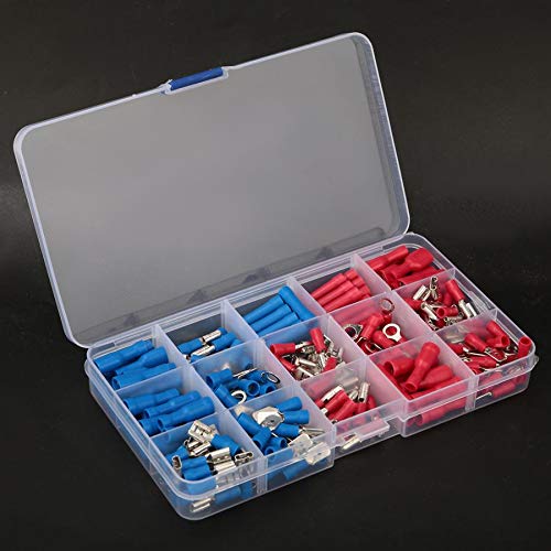Davitu Terminals - Assorted Crimp Terminals Assorted Spade Crimp Terminals Set Insulated Electrical Wiring Connector Kit - (Color: 360PCS)